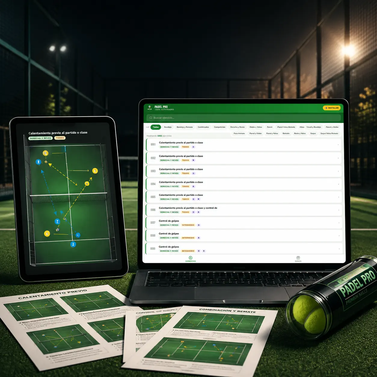 Profesor de pádel usando Padel Pro